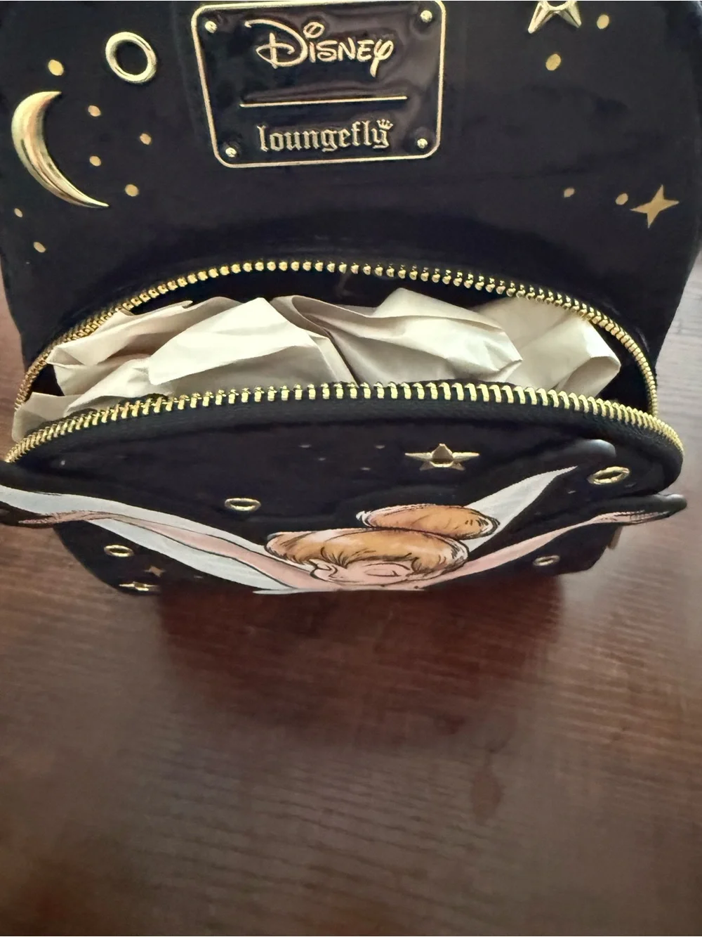 Loungefly Tinker Bell Pixie Dust Black Velvet Mini Backpack *NWT